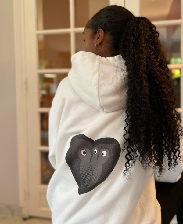 sweat blanc valentine dos